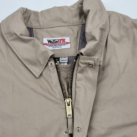 WALLS FR Flame Resistant‎ Itex Insulated Work Jacket Coat Heavy Beige Mens 5XL - Picture 3 of 16